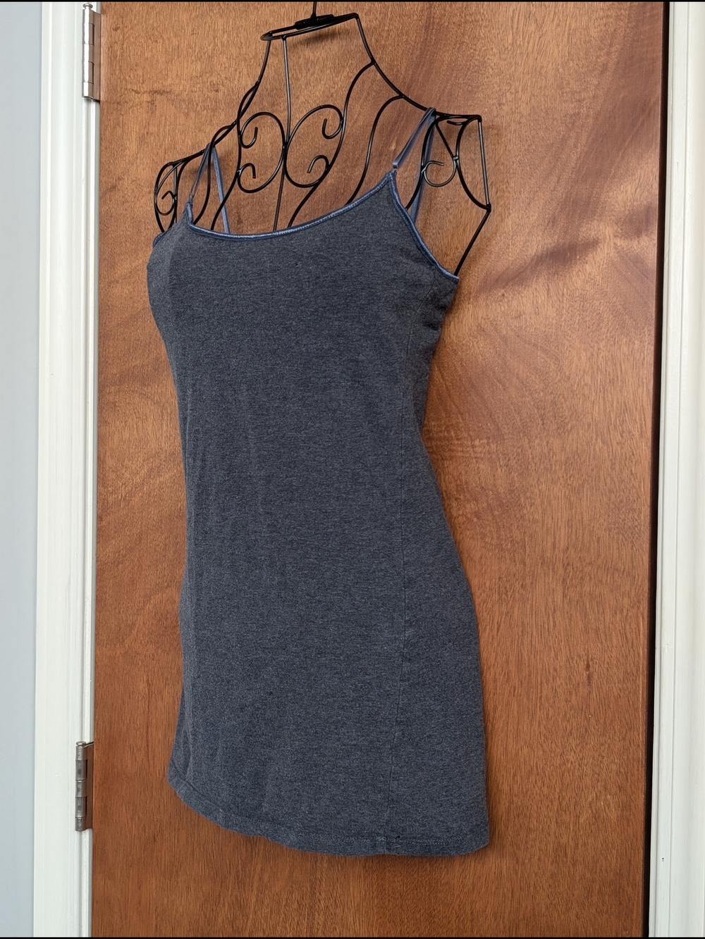 chic Charcoal Gray Double-Strap Camisole